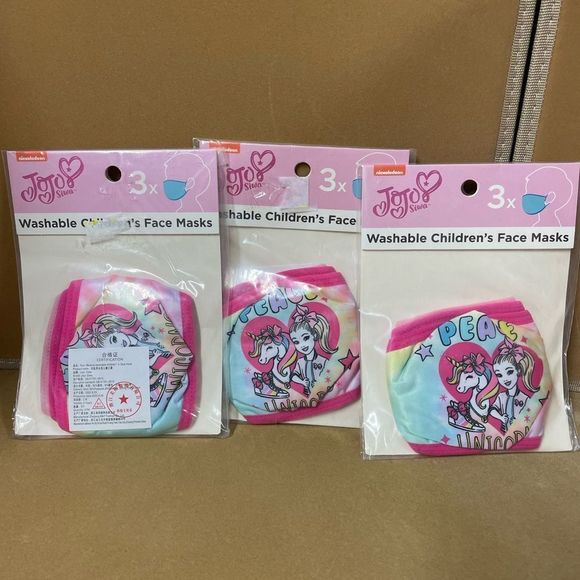 Jojo Siwa washable Childrens mask 9 count - Picture 1 of 3